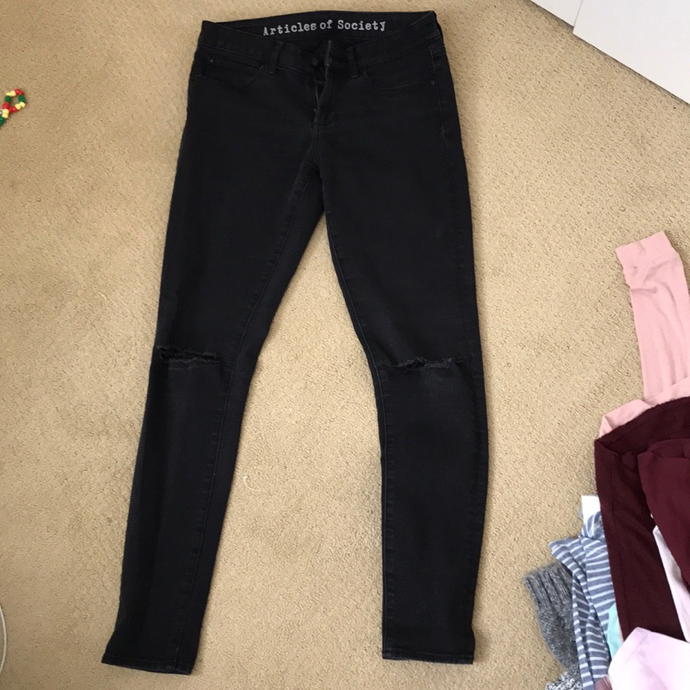 Articles of Society Black Ripped Jeans